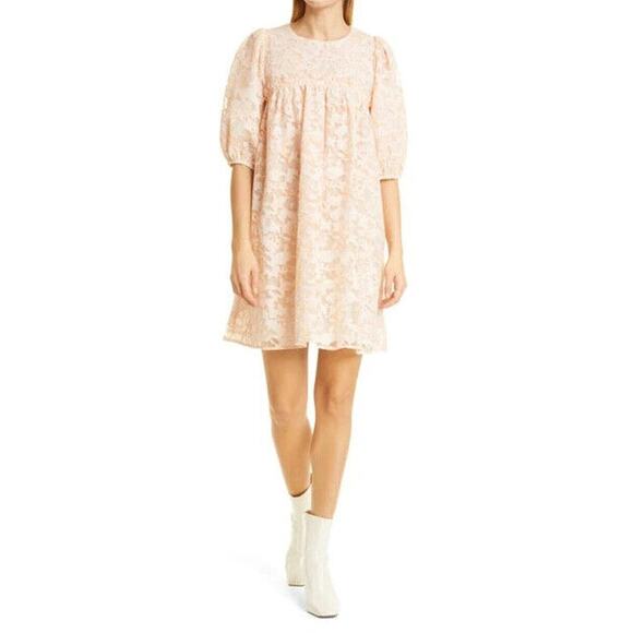 Stine Goya NWOT Doris Lace Babydoll Mini Dress Cream Peach Size XS